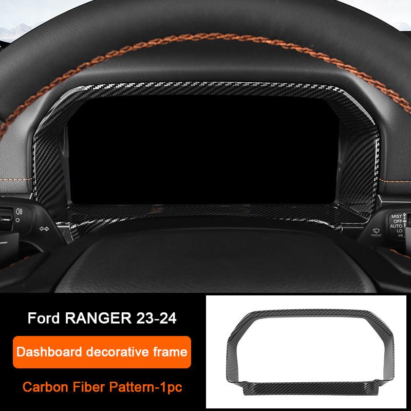 Carbon Fiber Interior Upgrade Overlay Covers For Ford Ranger Wildtrak T9 2023-2025 Rear Air Outlet Center Gear Shift Panel