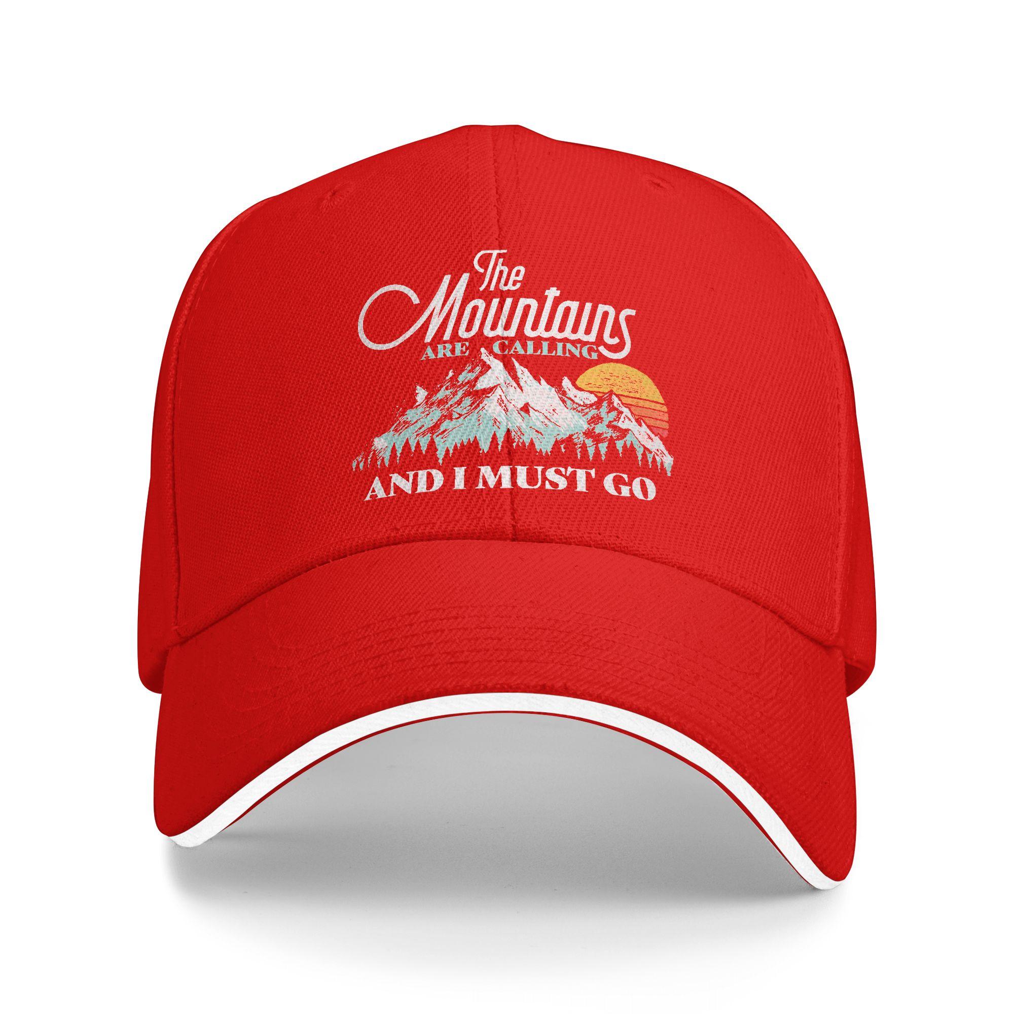 Mountains are Calling  I Must Go Retro s Baseball Cap Street Style Couple Trucker Hat SunProof Camping Baseball Caps Gift One Size