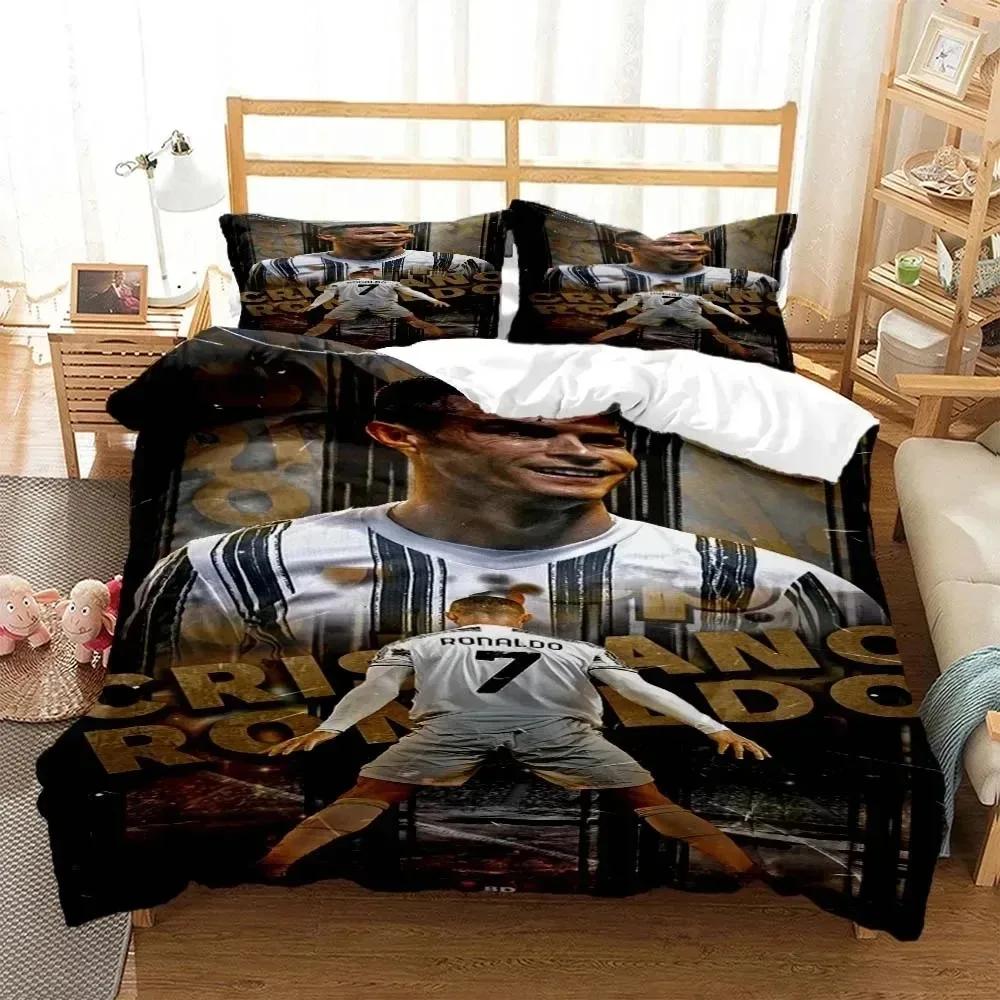 3D Print Football Star Cr7 Bedding Set Boys Girls Twin Queen Size Duvet Cover Pillowcase Bed Adulthome Textile