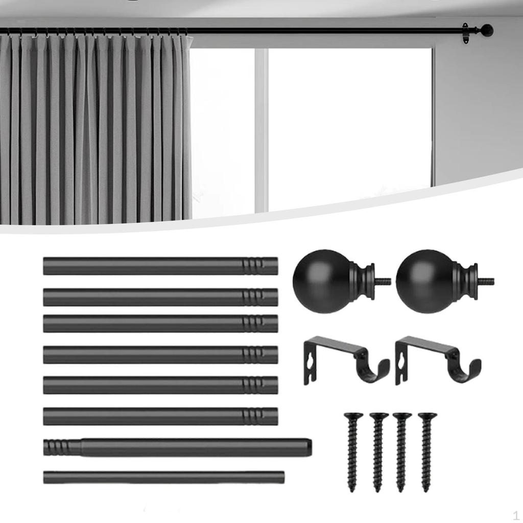Adjustable Curtain Rod Set with Brackets for Home And Bedroom