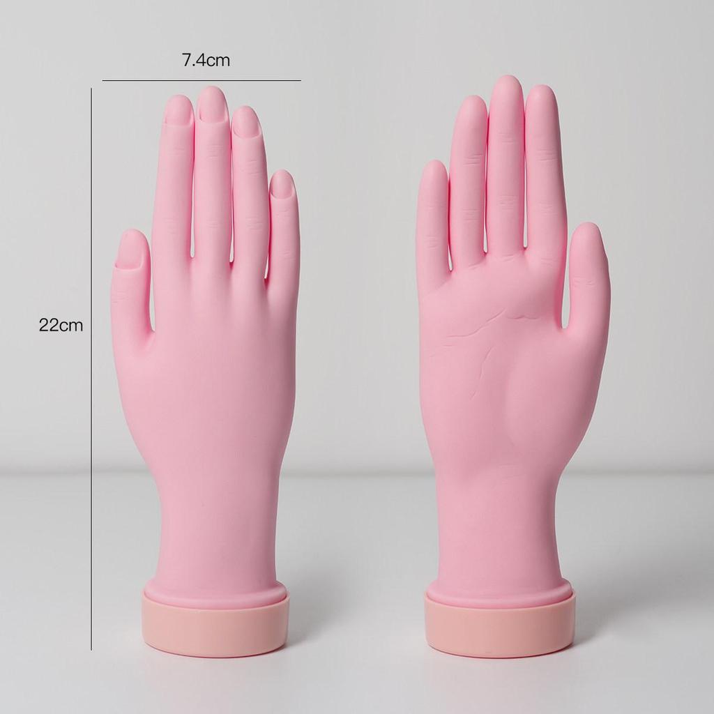 Nail Art Silicone Bendable Hand Model for Practice with Fake Nails - Small Right Hand for Beginners