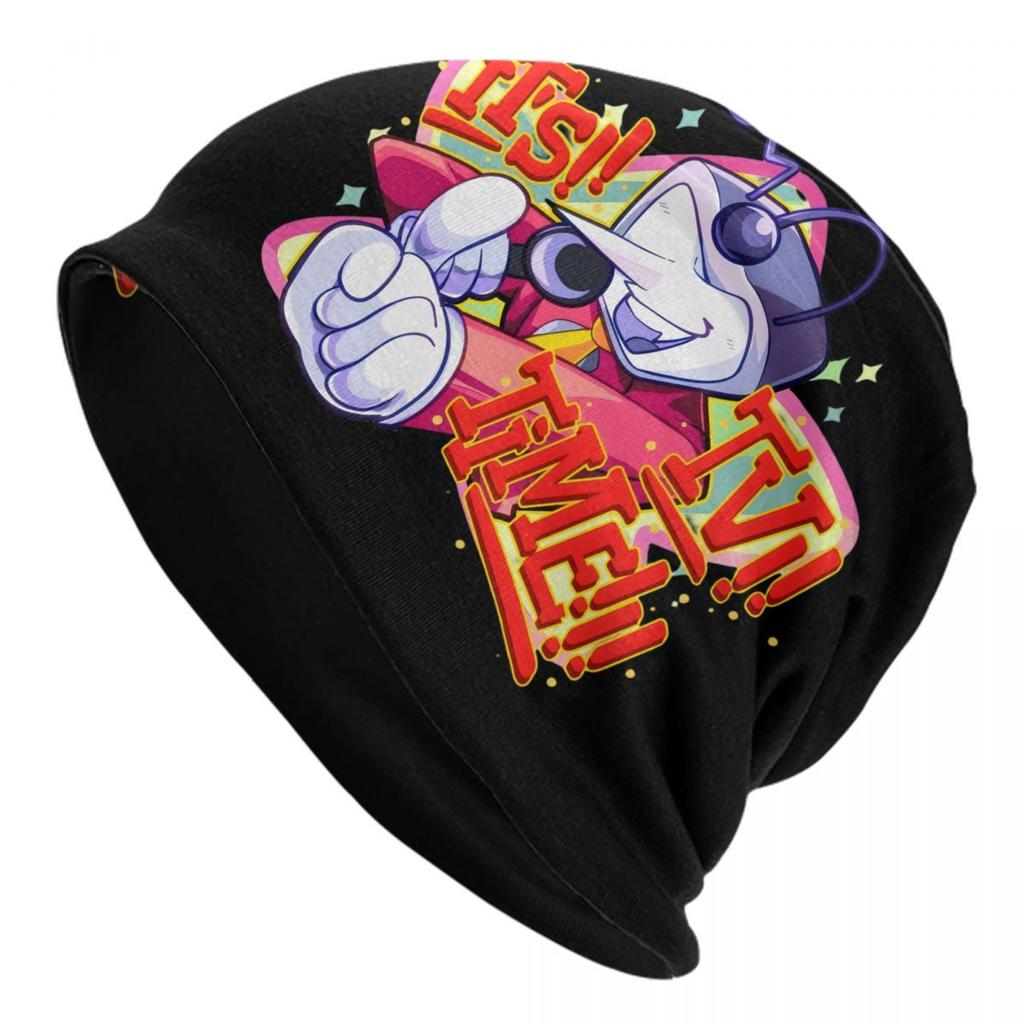 Fashion Winter Warm Unisex Women Knit Hats Adult Unisex Computer Game Deltarunes Its TV Time Skullies Beanies Caps Bonnet Hats