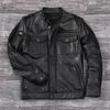 Chinese Size Men Leather Jacket Style Genuine Cowhide Coat Soft Slim Fit Spring