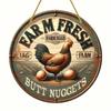Vintage Metal Rooster Sign Farmhouse Decor Kitchen Wall Art