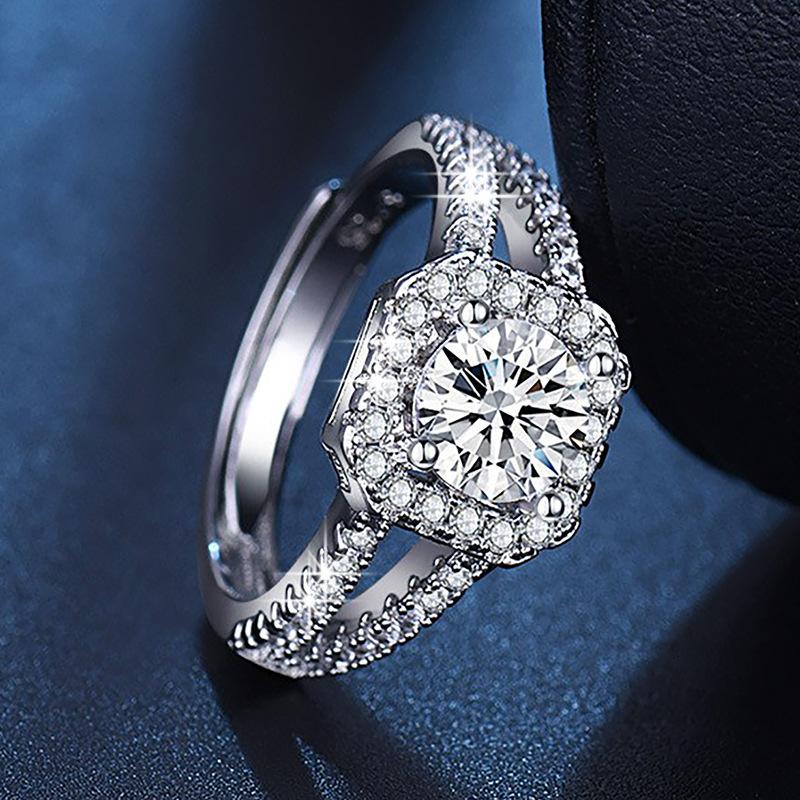 New 925 Silver Ring Heart Sparkle AAA Zircon High Quality For Women Rings Wedding Fine Jewelry Accessories Party Gift