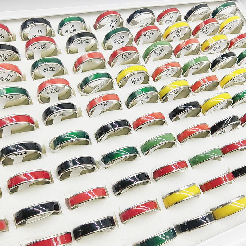 20pcs/Lot Factory Mix Style Simple Stainless Steel Finger Rings Men Women New Gifts Jewelry Bar Wide Joint Ring