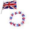 Eleganter Seidenblumenkranz mit britischem Flaggen-Design für Heimdekoration