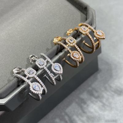 New Classic Hot Brand Vintage Earrings for Women Fine Quality Luxury Jewelry Fashion Designer Move Diamond Women's Ear Stud