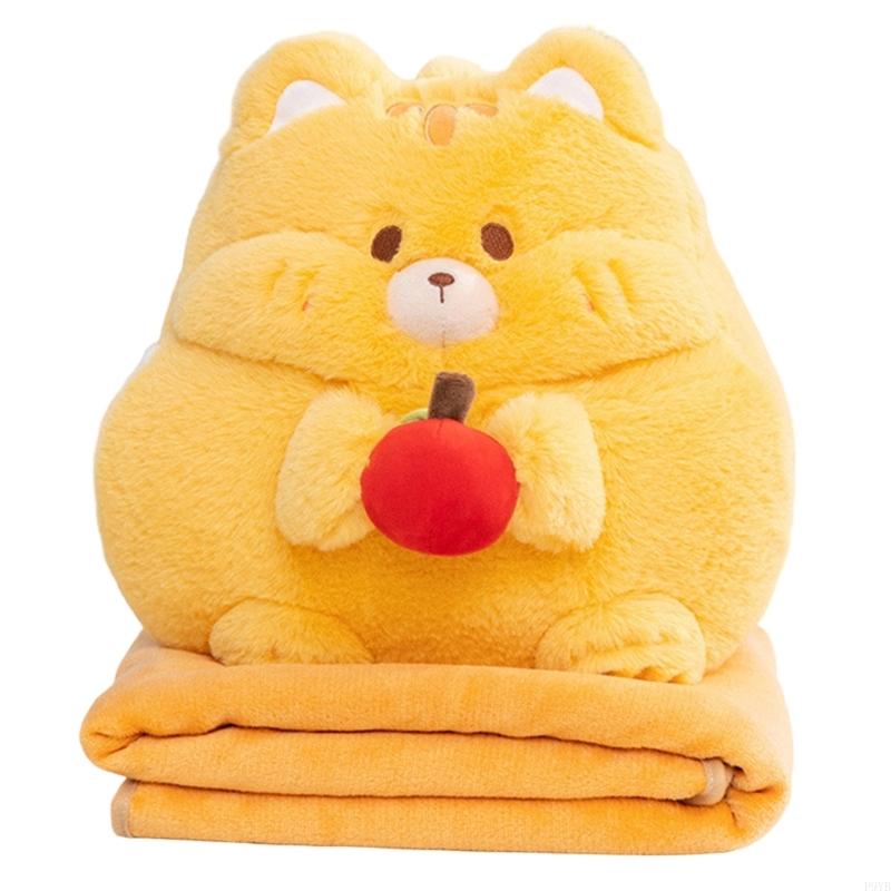 Multifunctional Plushie Pillow Blanket With Capybara Hamster Design For Home Office Travel Use P9YB