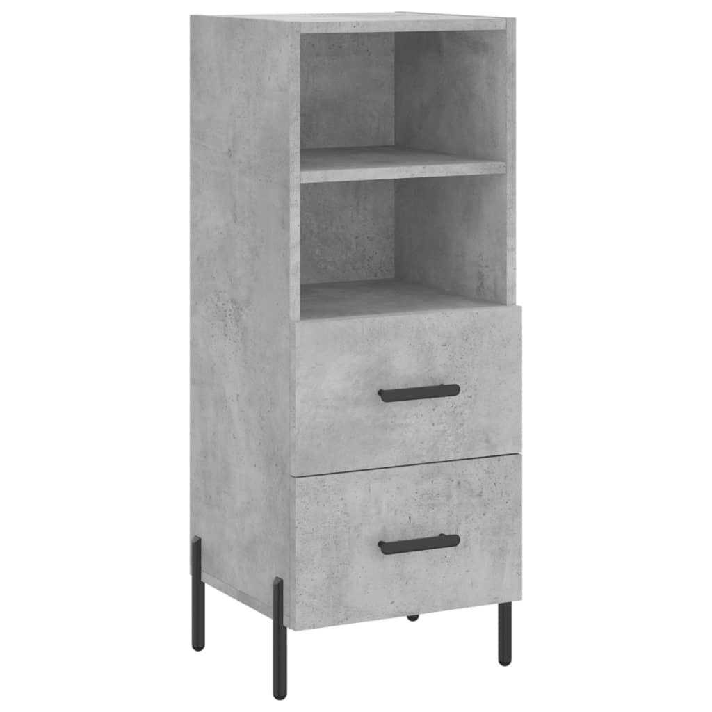Vidaxl Szafka, Szarość Betonu, 34,5X34X90 Cm, Materiał Drewnopochodny