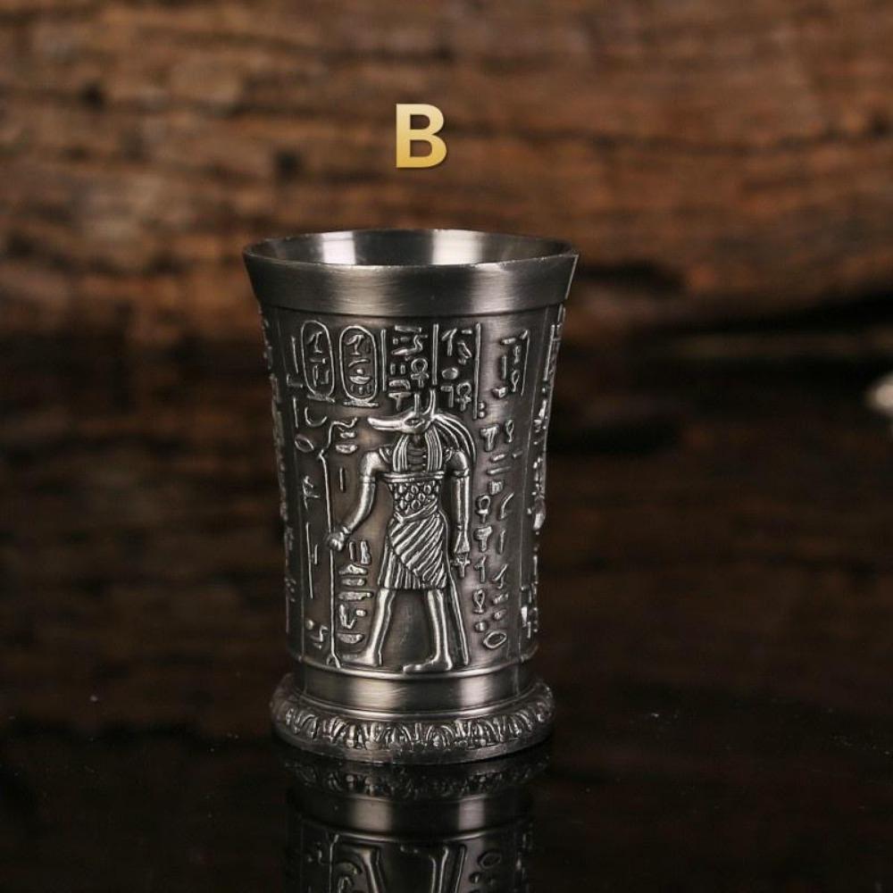 1 Stück Ägyptischer Pharao Weinkelch Metallhandwerk Altes Ägypten Totem Weinkelch Kreativer Europäischer Stil Vintage Weinkelch
