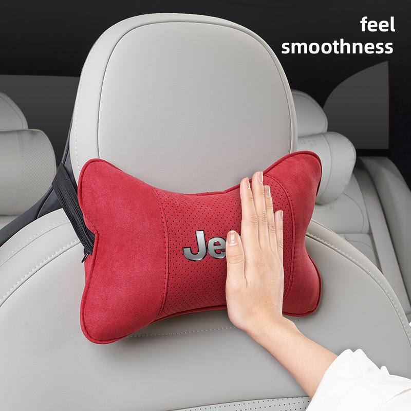 Car Headrest Memory Foam Neck Pillow Auto Accessories For Jeep Wrangler Grand Cherokee Compass Wagoneer Gladiator Avenger Willys AKT1