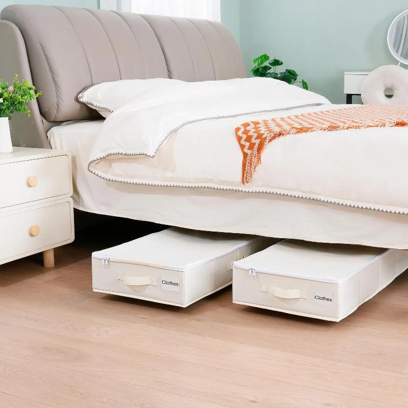 Underbed Rolling Storage Box Large Portable Foldable Wheeled Dustproof Home Space Saving for Travel Clothes Mobile Organizer