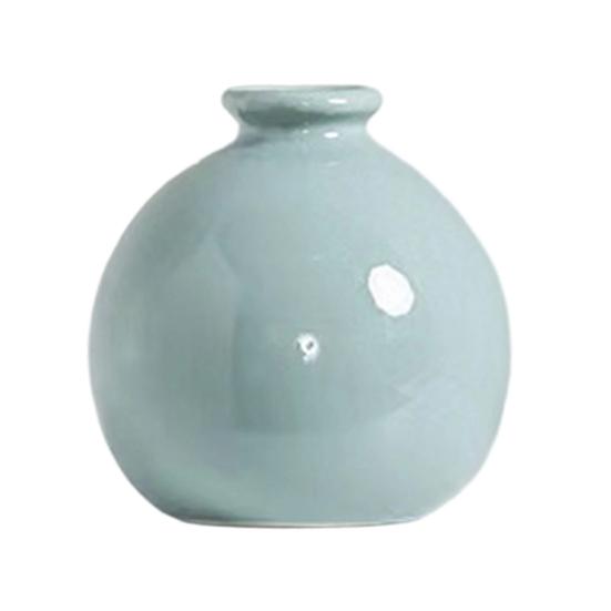 Kleine Runde Keramikvase Minimalistisch Nordisch Modern Dekorative Vase für Wohnzimmer Küche Schlafzimmer Eingangsbereich Kaminsims Tischmittelstück