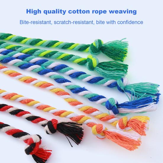 Yousheng Cat Tease Stick Toy Bite-Resistant with Bell Kitten Playing Interactive Teaser Wand Toys Handwoven Cotton Rope Pet Accessories