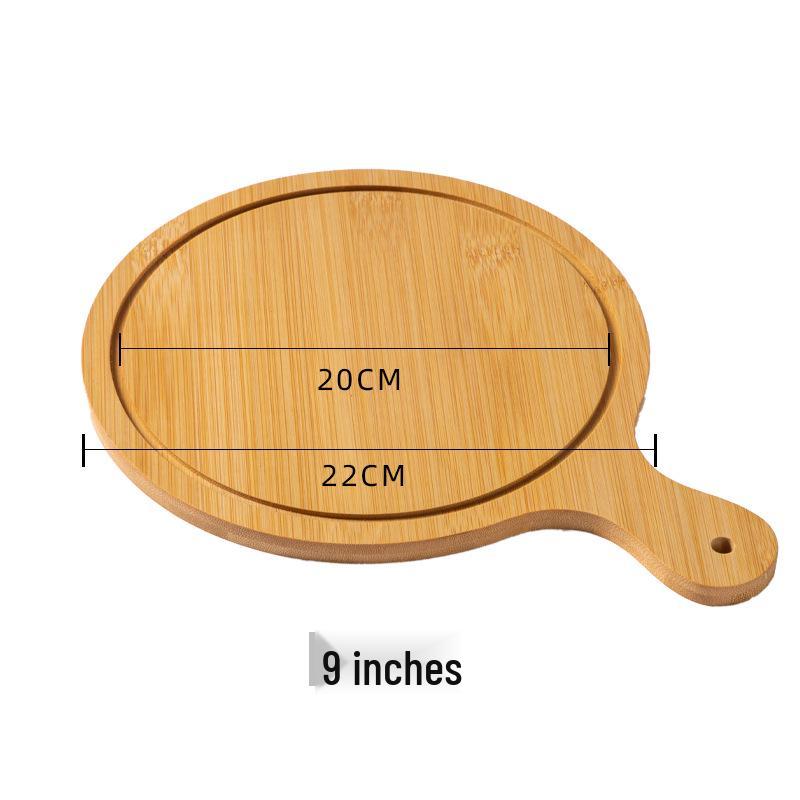 Round Bamboo Wooden Tray: Pizza, Bread, Sushi, Cake, Steak Serving Plate.