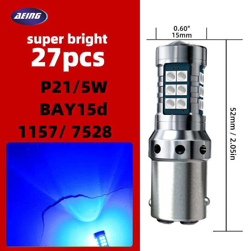 2pcs P21/5W Car LED DRL Blubs Daytime Running Light BAY15d 1157 7528 Canbus Error Free For Jeep Renegade SUV BU B1 2014-2020