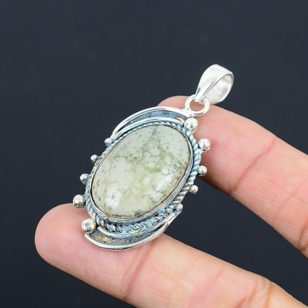 Sisters Day Deal 925 Sterling Silver Polychrome Jasper Gemstone Pendant Jewelry