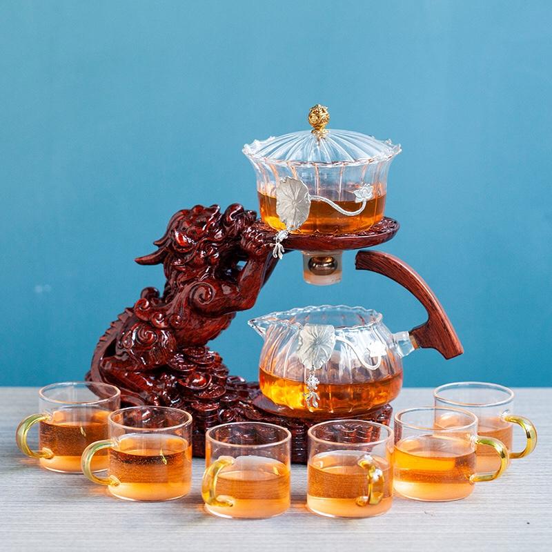 Kreatives Glastee-Set, automatische Teekanne, hitzebeständig, Kungfu-Tee, Teetrinken, Make Brave Troops