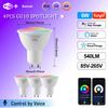 1-10Pcs Tuya GU10 WiFi LED Smart Bulb Dimmable 1-100% RGBCW Spotlight Smart Life APP Work with Alexa Google Home Voice Control