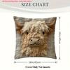 Cute Highland Cow Design 2D Flat-Printed Pillow Cover for Home Decor Sofa Cushion Cover, Home Decoration, 2D Printing