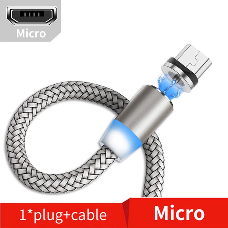 Cablu de încărcare magnetic Micro USB pentru telefonul mobil Samsung Android, încărcare rapidă, cablu de încărcare la modă