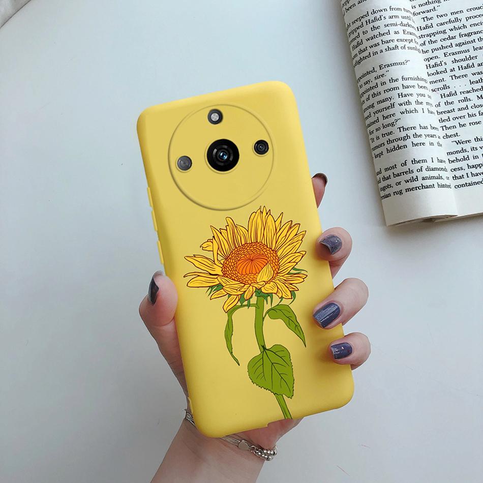 For Realme 11 Pro Plus Case Flower Girl Heart Cute Phone Case Back Cover For Realme 11 11Pro+ 5G Silicone Protection Bumper Capa