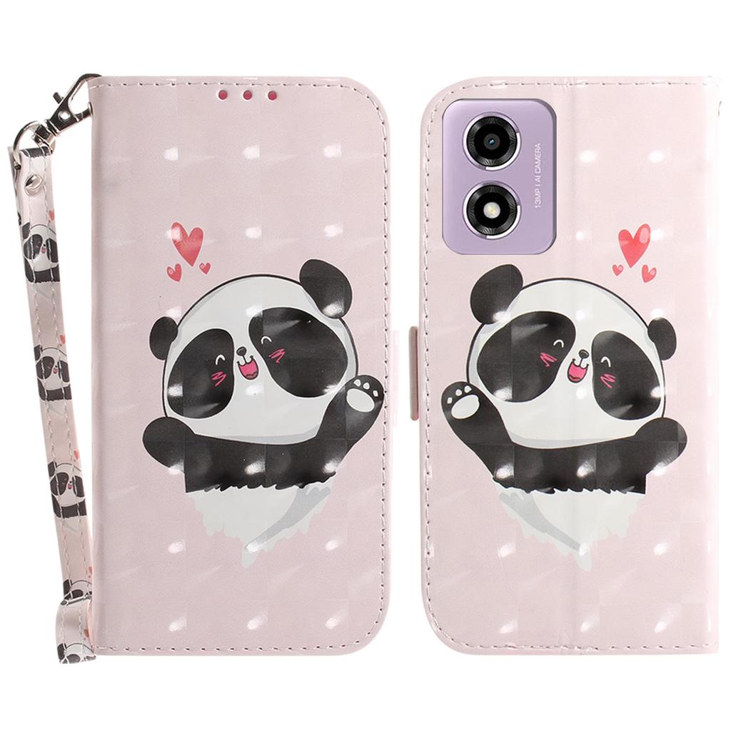 For Motorola Moto G04s 4G/E14 4G Case 3D Pattern Print Leather Flip Wallet Phone Cover