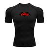 Men's Compression Fitness Workout T-Shirt, Red Vampire Lette