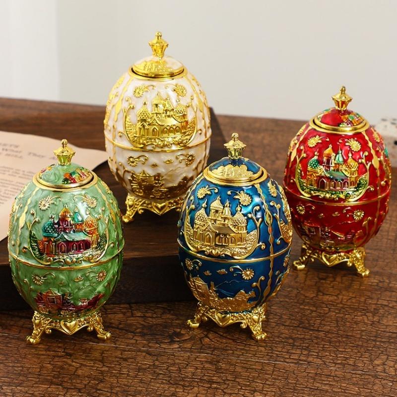 Automatic Push-type Toothpick Box Plastic Enameled Castle Toothpick Organizer Holder Dresser Desktop Decoration Unique Gift