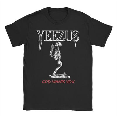 Kanye West Yeezus Skeleton Unisex Women T Shirt  Funny Tees Short Sleeve Round Collar TShirts 100 Cotton Plus Size Tops