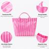 Beach Case PVC Stripe Work Tote for Vacation Errands Gym Traveling