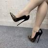 Fashion FHC 2025 New Design 16cm High Heels Fetish Bed Cosplay Shoes,Women Pumps,Gradient Leopard Colors,Pointed Toe,Slip On,Dropship