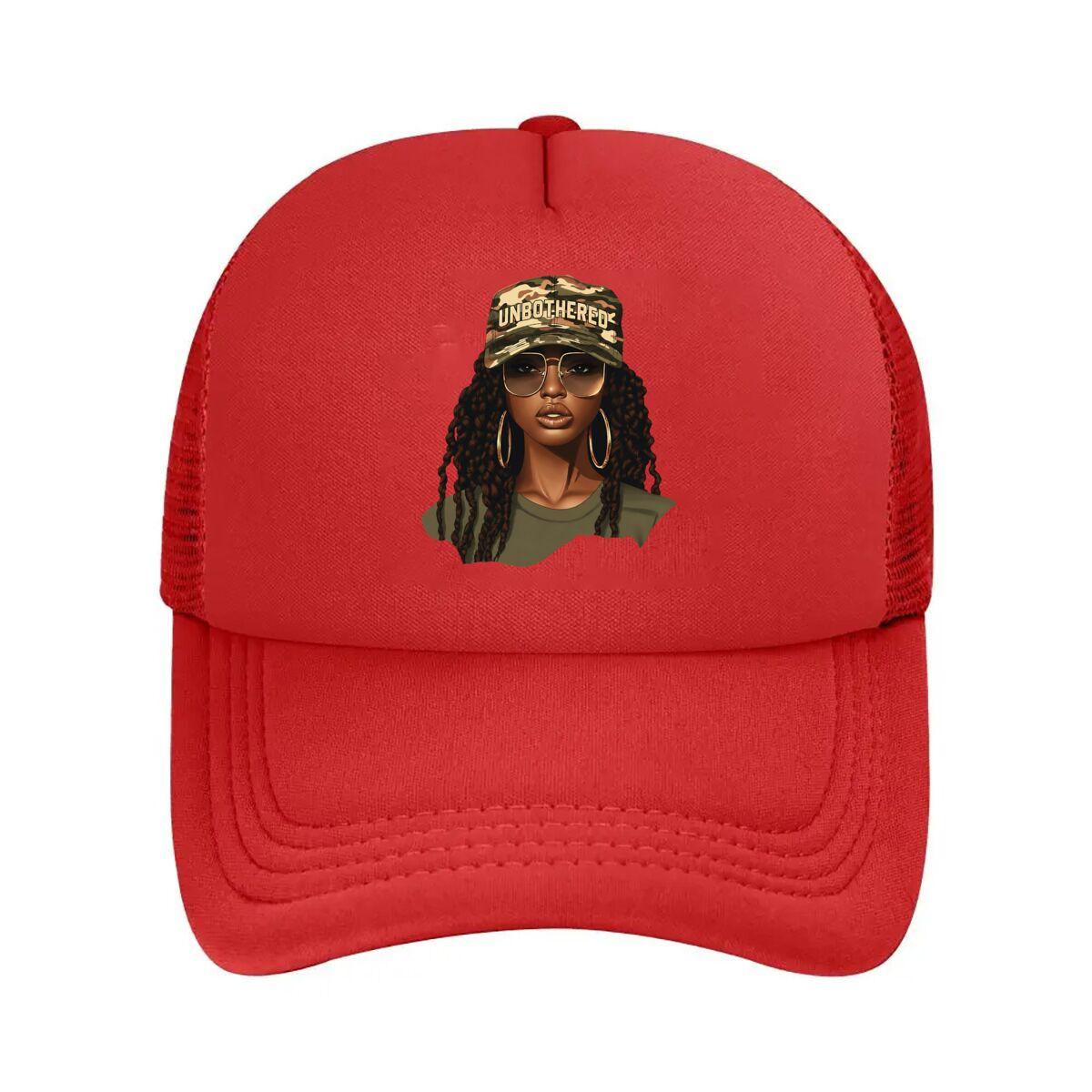 Unbothered Camo Fabric Cap Trendy Streetwear Daily Mesh Baseball Cap Hip Hop Adjustable