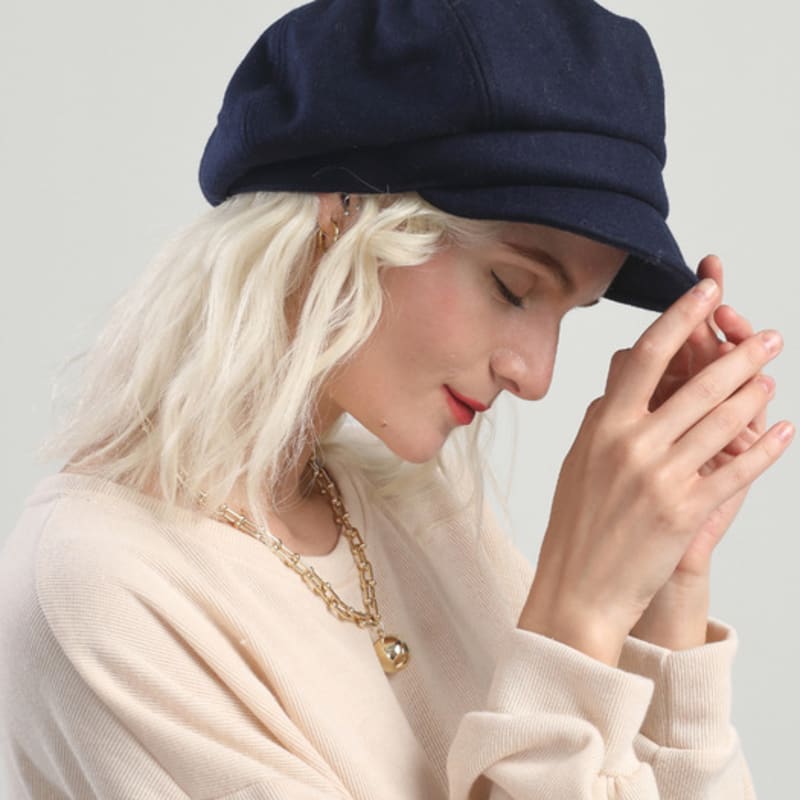 Maia Wool Bread Hat - Navy