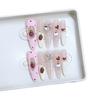 Handmade Phototherapy Wear Strawberry Jam Long Thin Dog Cat Eyes Pure French Finished Manicure Stickers