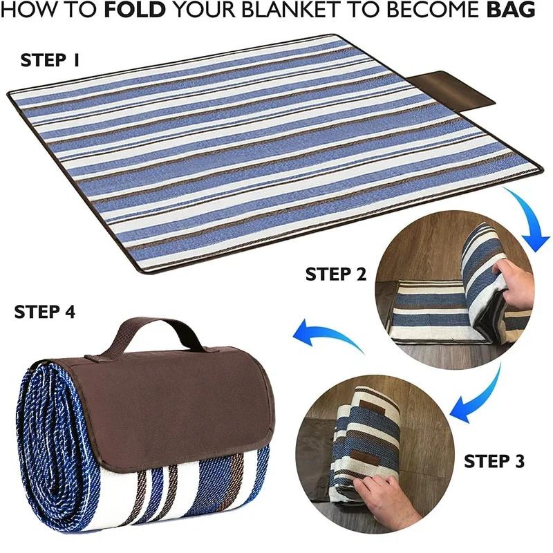Extra Large Picnic Blankets, Waterproof Sandproof Foldable Outdoor, Fashion Handy Tote, Beach Mat for Spring Summer Campingnkets