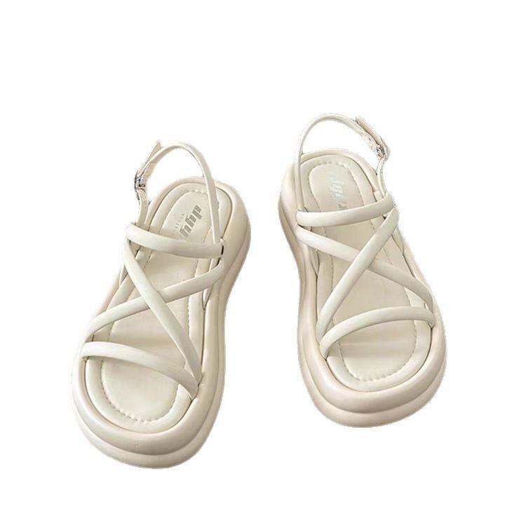 Platform Muffin Sandals Women Summer Wear Internet Celebrity Beach Shoes Fashion Versatile Non-slip Small Fragrant Roman Shoes