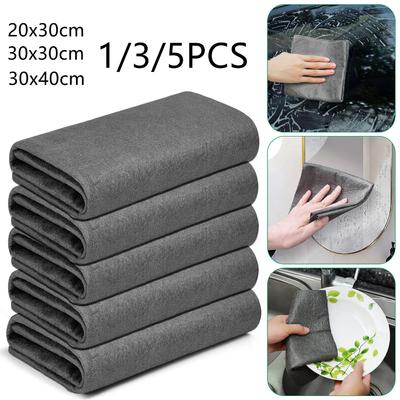 1/3/5PCS Kalınlaşmış Sihirli Temizlik Bezi Çizgisiz Mikrofiber Temizlik Bezi Yeniden Kullanılabilir