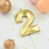 1pc-Birthday Candle Golden Number 0-9 Smoke Free Birthday Cake Insert Party Candle Decoration Anniversary Cake