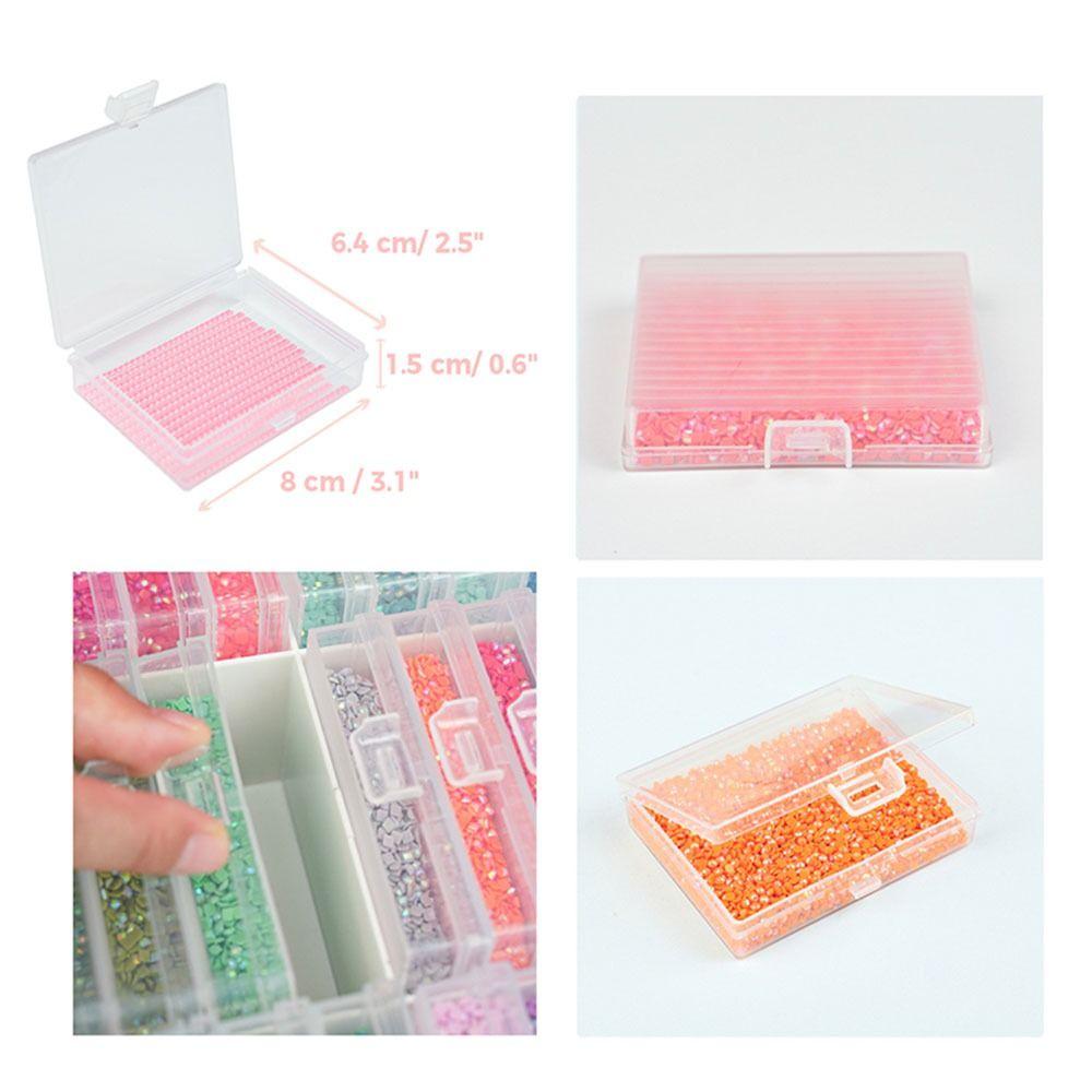 New 5D Diamond Painting Tray Storage Box With Llid DMC Colors Number Label for Diamond Painting Accessories Tool
