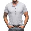 Men's Bamboo Cotton Henley T-Shirt - Short-Sleeve Outdoor European and American Style