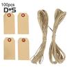 100 Pcs Kraft Paper Shipping Tags with String Empty Cardboard Sale Price Tag Name Gift Hang Tag for Jewelry Clothing Inventory Labeling