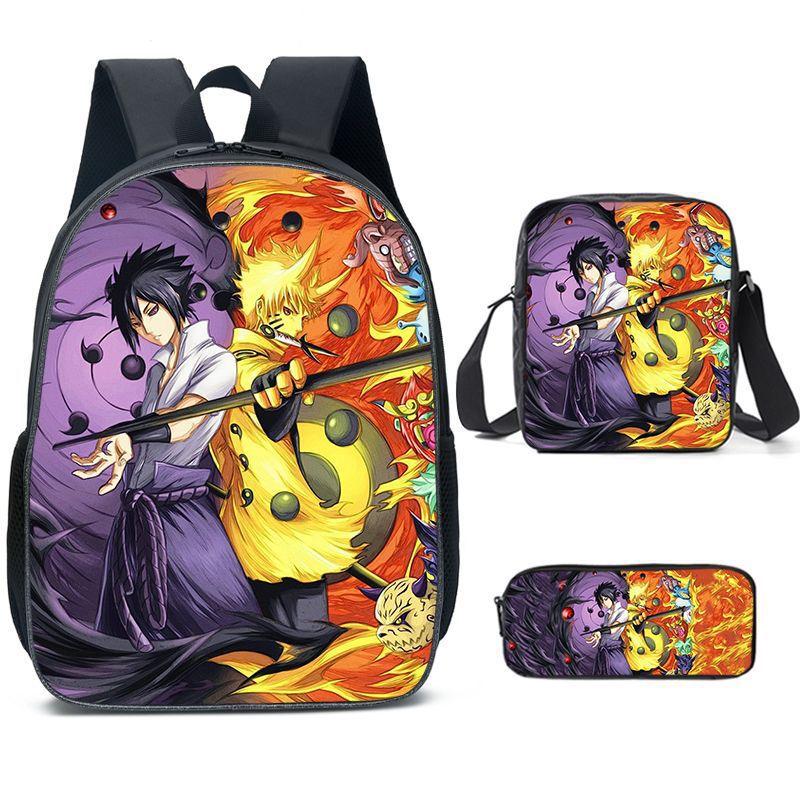 Naruto NARUTO Student School Bag 3D Digital Cartoon Printed School Bag Grade 3-6 Backpack