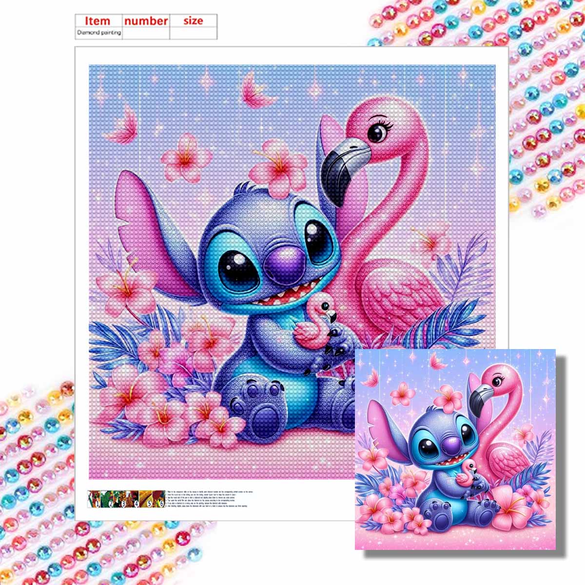 

5D DIY Diamond Painting Decorative Stitch and The Flame Crane Full Round Drill Scenery Diamond Embroidery Cross Stitch Kits Home Decor Gift Round 20x20cm