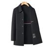 Brand Men's Double-Faced Wool Overcoat - Autumn/Winter 2025, No-Iron Lapel, Business Casual for Middle-Aged Dads
