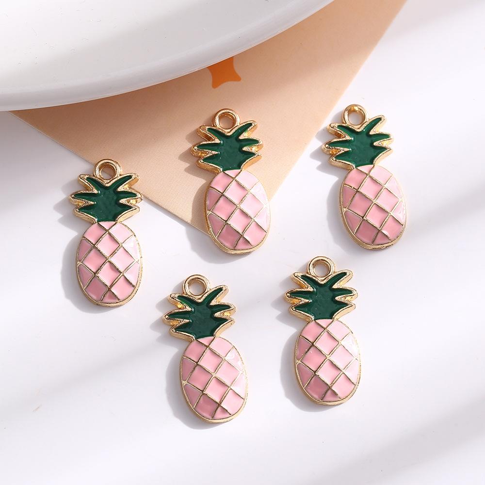 Mini Fruit Alloy Pendant Colored Drip Jewelry Accessories Diy Key Pendant Creative Cute Bracelet Necklace
