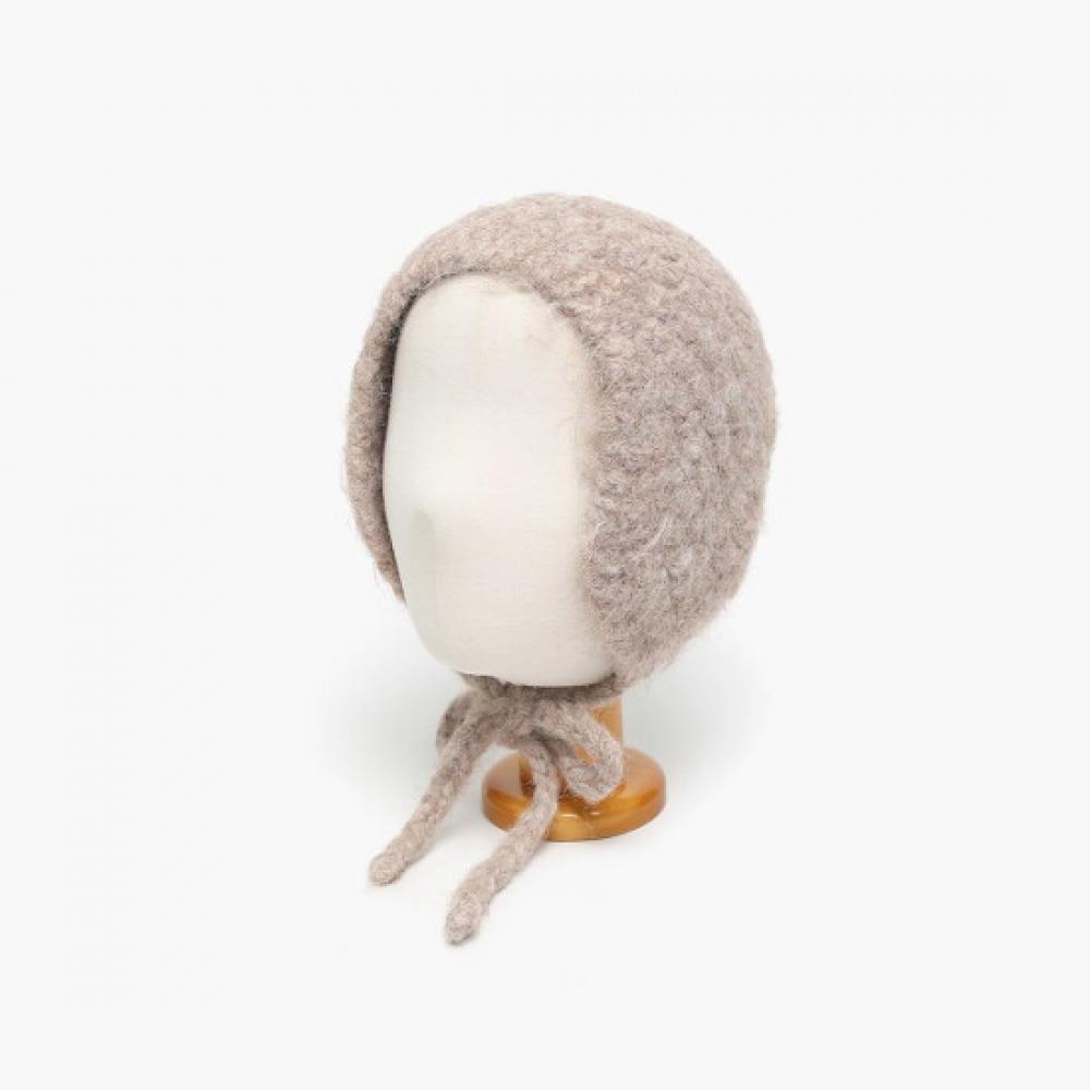 New Arrivals Open Run Winter Knit Bonnet Hat With Fur Trimming String For Women