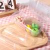 Disposable Mousse Dessert Box With Lid Square Acrylic Food Cake Cup Clear Plastic Cups  Salad