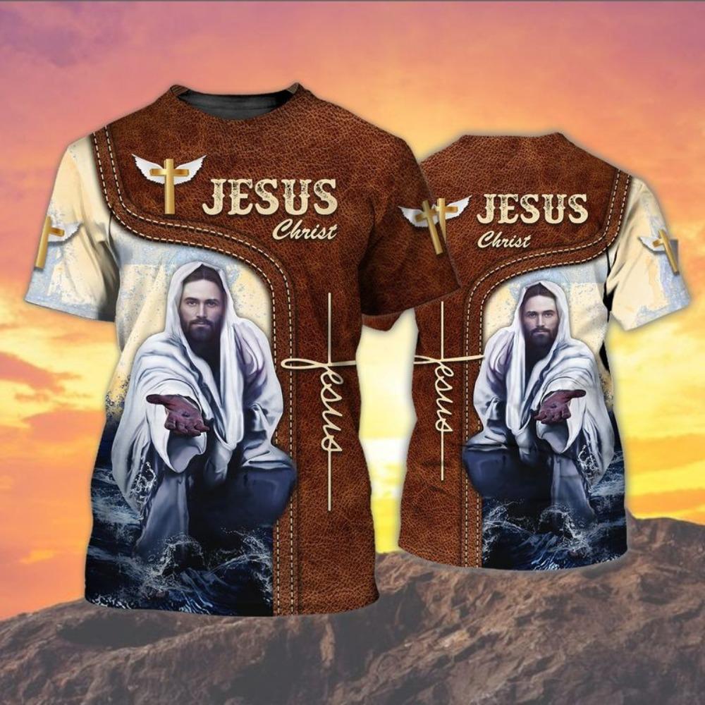 Jesus Christus T-Shirt Herren Damen Kurzarm O-Ausschnitt T-Shirts 3D Gedrucktes Muster USA Flagge Gottesdienst Kapelle Kleidung Pullover Top Tee